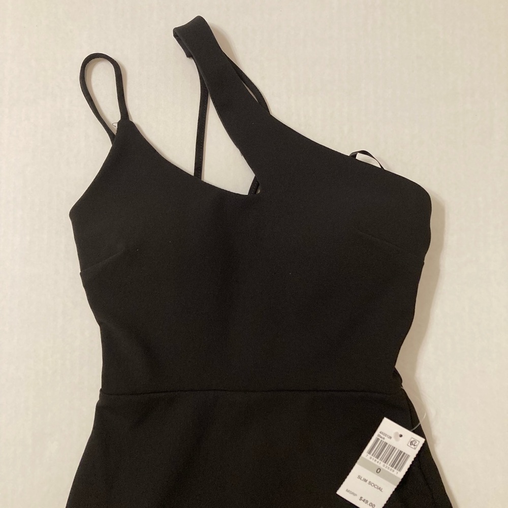 B Darlin | NWT Women’s One Shoulder Cutout Sheath Black Dress - Picture 3 of 8